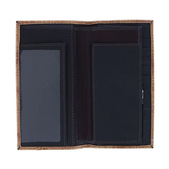 CTM Men's Alligator Print Roper Wallet and Checkbook Holder - Picture 2 of 5